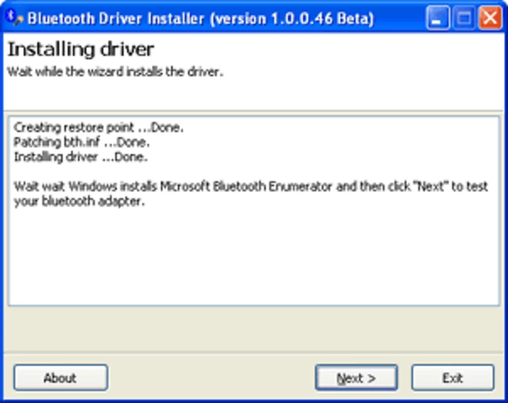 Bluetooth Driver Installer — スクリーンショット 1